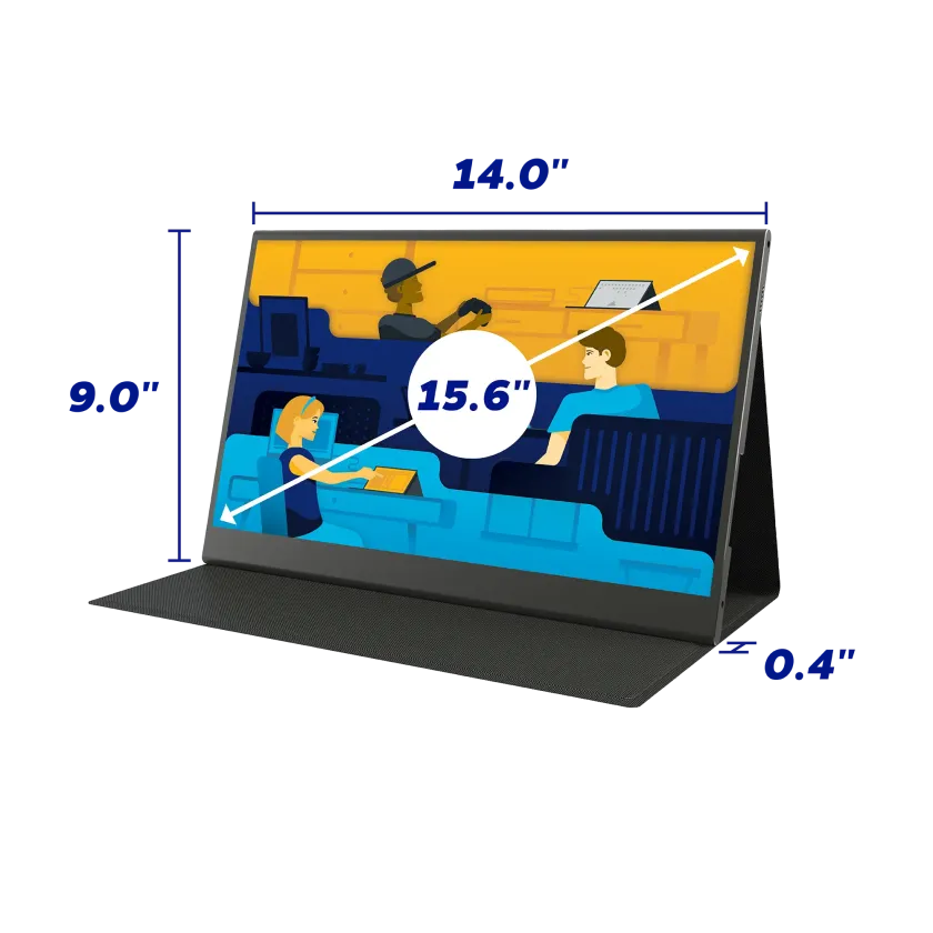 15.6" portable monitor dimensions